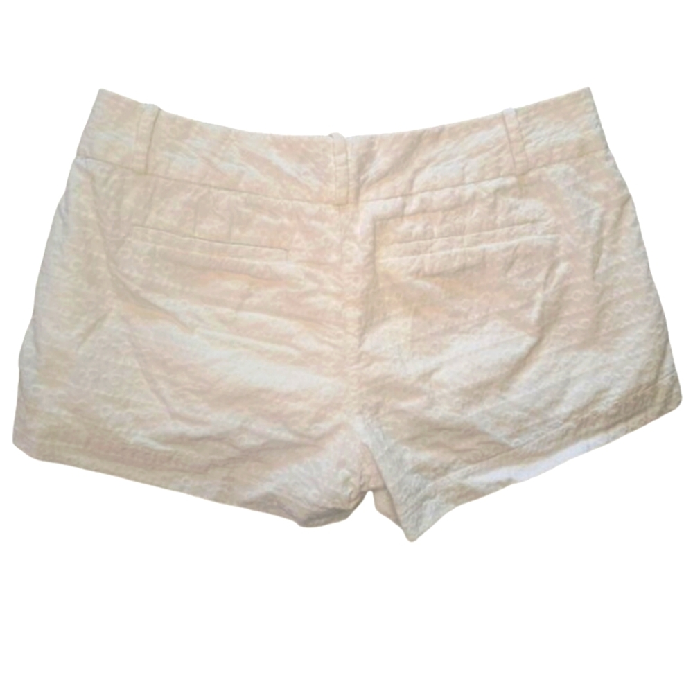 Banana Republic White Eyelet Shorts Lined Size 8 - Picture 2 of 5